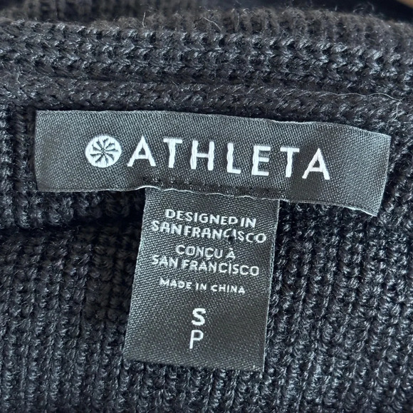 Athleta Black Hanover V-Neck Side Slit Sweater Size S NWT - Picture 6 of 14
